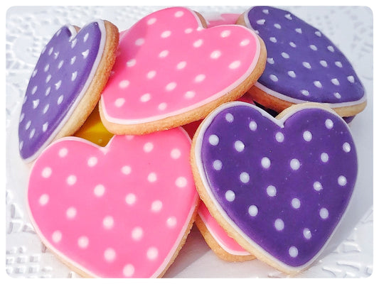 Polkadot Heart Cookies, Box of 12