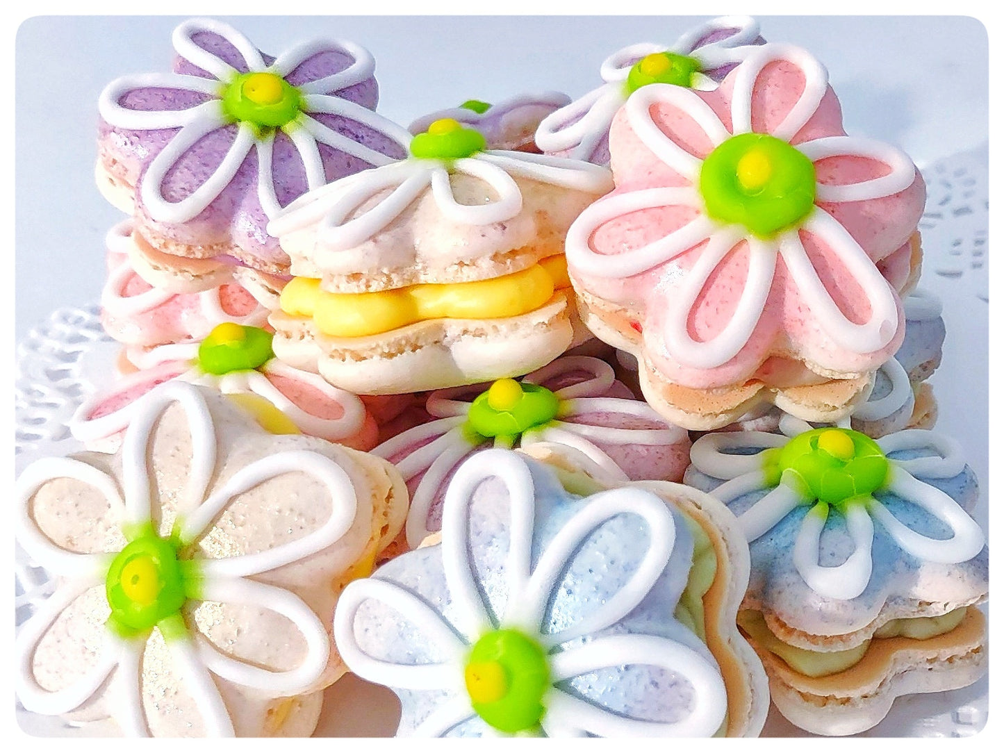 Spring Flower Macarons, Box of 12