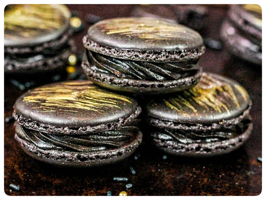 Gothic Black Macarons, Box of 12