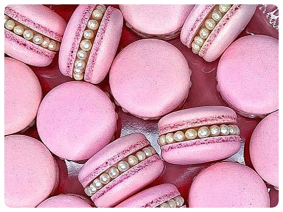 Pearly Pink Macarons, Box of 12