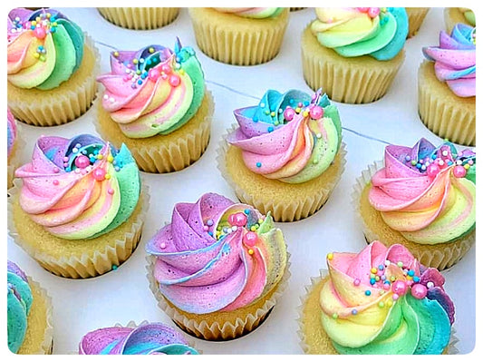 Rainbow Cupcakes, Box of 6